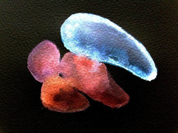 Negative of sea glass watercolour